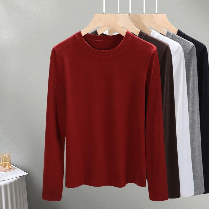 Crew Neck Long Sleeve Knitted Sweater Early Autumn New Women's Clothing Can Be Worn Outside with High-end Temperament Bottoming Shirt Top