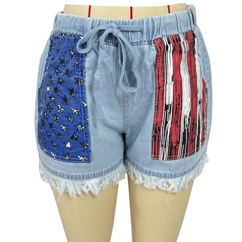 Europäische & Amerikanische High-Waist Jeans-Shorts mit Fransen - Trendige Damenmode