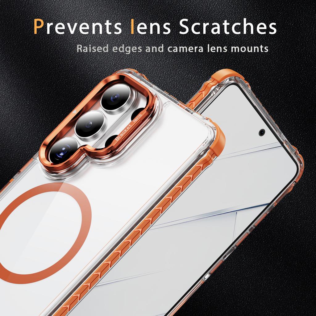 Applicable to Samsung S26Ultra mobile phone case transparent magnetic lens holder s25 all-inclusive airbag anti-drop s24