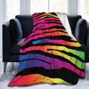 Zebra Print Animal Geometry Stripes Whirlpool Blanket Flannel Sofa Throw Blanket Warm for Couch Bedding Throws Bedspread Quilt