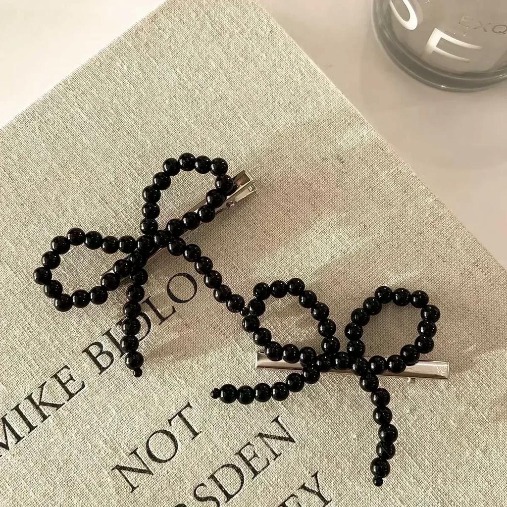 New Korean Fashion Women Pearl Hair Clips Pins Cute Girls Pearl Hairclip Bows Hairpin Metal Hair Clips Y2k Girl Hair Accessories