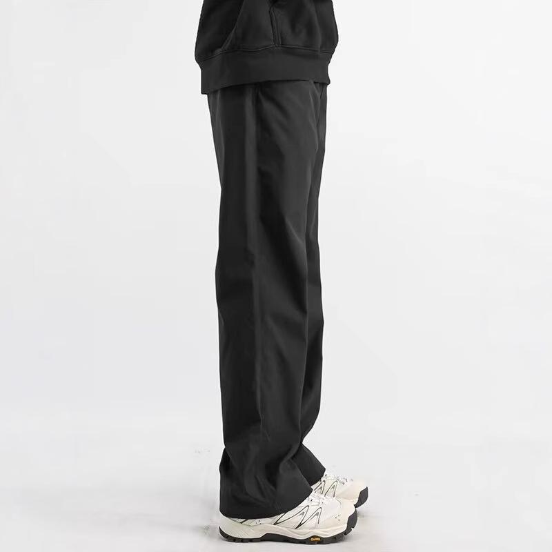 Unisex American Minimalist Waterproof Windbreaker Pants - Summer Outdoor Straight-Leg, Solid Color, Trendy