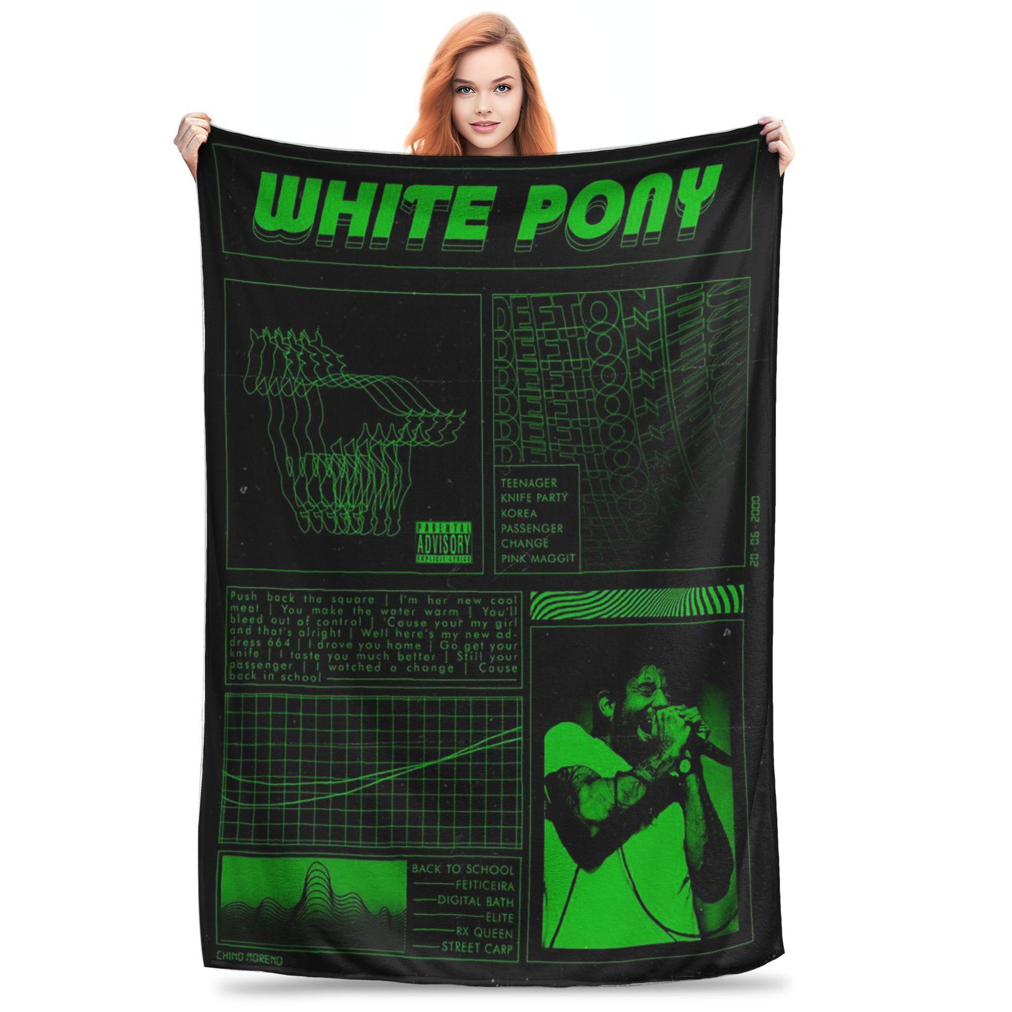

Flannel Throw Blanket Vintage Deftones Metal Band White Pony Album Plush Blankets Soft Bedspread for Bedroom Home Travel Couch 80x120cm