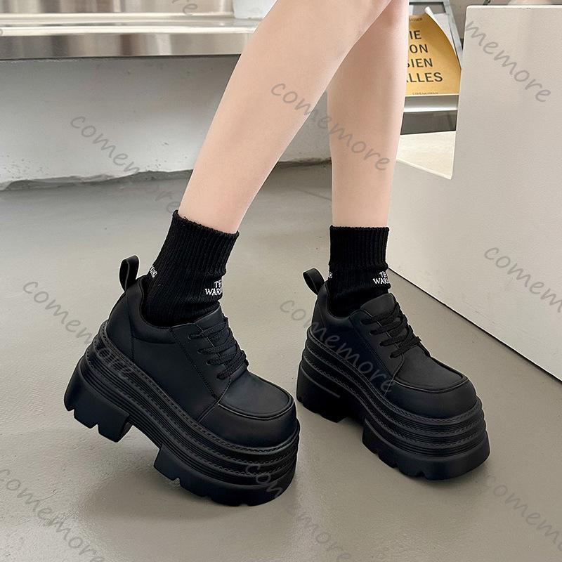 Fashion Comemore Thick Bottom Fashion Women Pumps Spring Autumn New Height Increase Black Lace Mary Jane Loafers Female High Heels Shoes