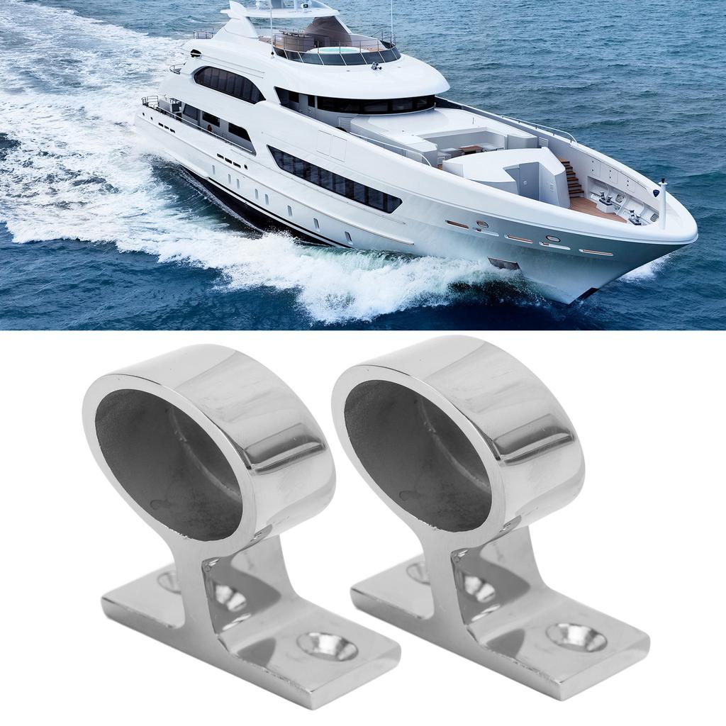 2PCS Stanchion Hand Rail Fitting 316 Stainless Steel Mirror Polishing Rustproof for Boat Yacht Marine