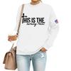 Women's Casual Fashion Round Neck Long Sleeve  Printed Sweatshirt