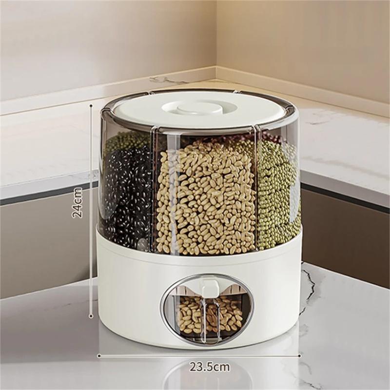 Household Grains Storage Rotary Rice Bucket Insect-proof and Moisture-proof Rice Storage Tank Household Sealed Rice Storage Box