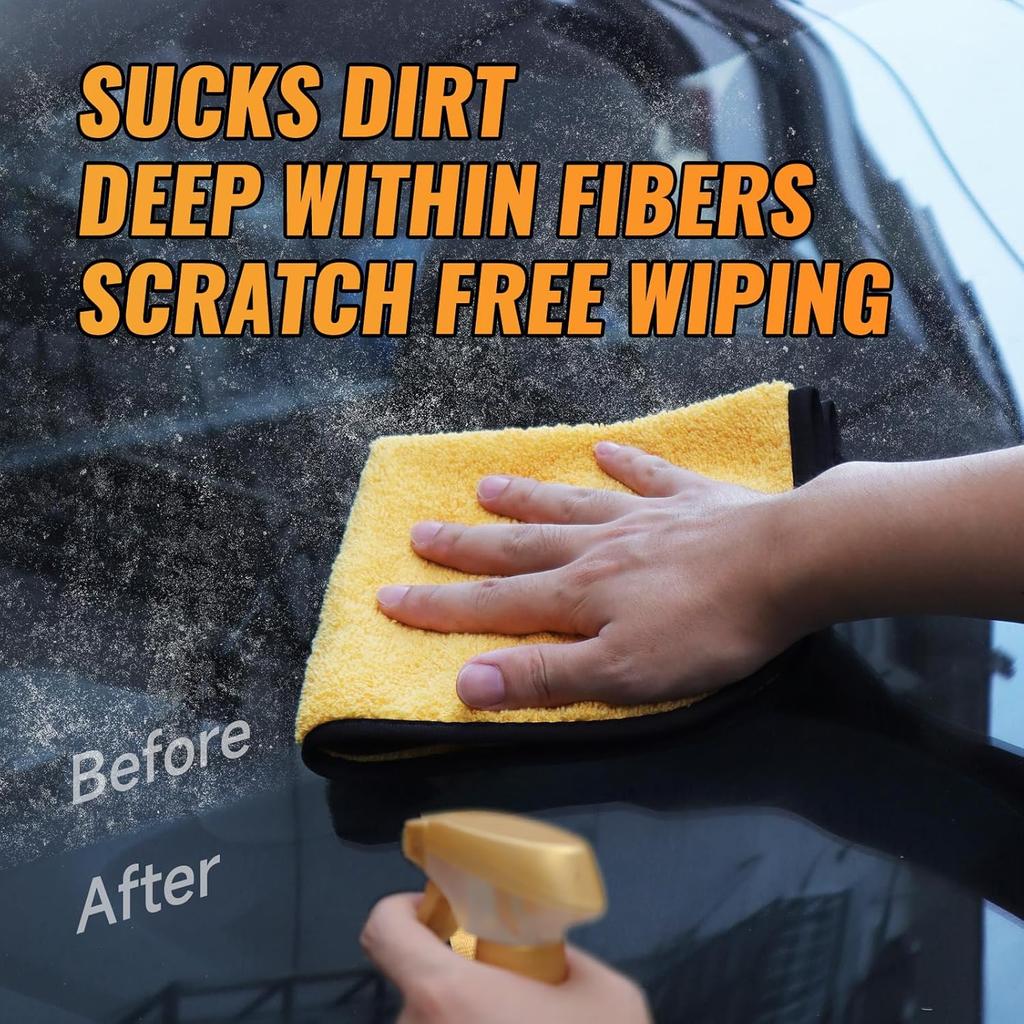 MRD'S Home Premium Microfiber Towels,16Inch*14Inch Microfiber Cleaning Cloth Car Drying Towel,Safe For Car Wash Scratch Free, Strong Water