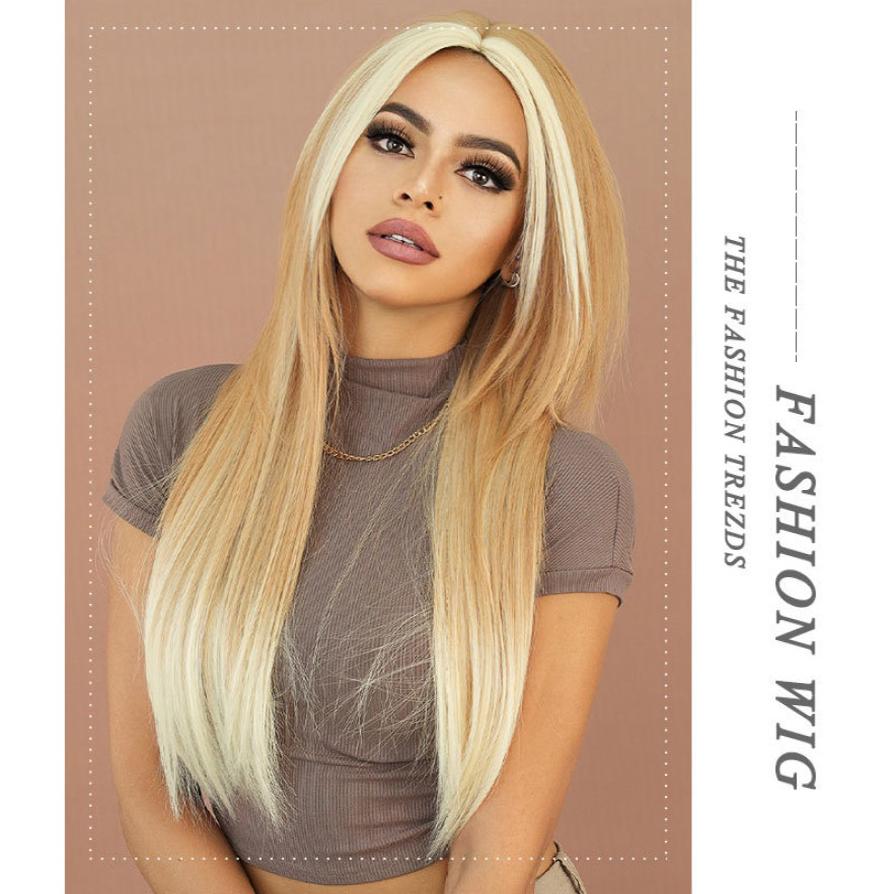 Women's Simulation Wig 63cm Hair Cospaly Full Headgear Rose Hair Net Headdress Beauty Decoration Wig