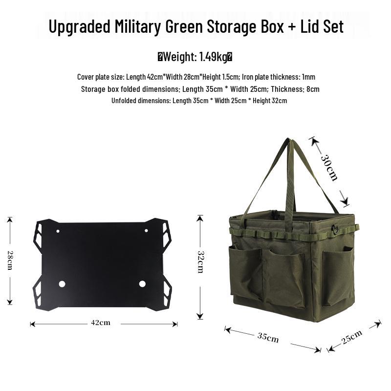 Multi-Purpose Outdoor Storage Box with Lid and Tabletop Functionality for Camping