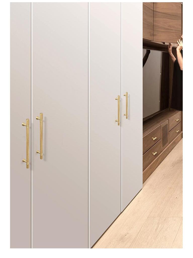 American Style Brass Wardrobe & Cabinet Door Handle - Retro French Copper Design