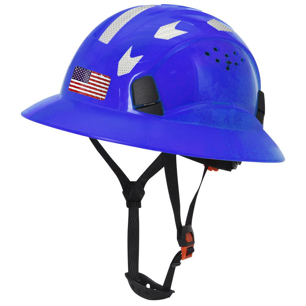 

Защитная каска CE с полным козырьком и светоотражающей наклейкой, строительная каска, защитная рабочая спасательная каска ANSI для инженера синий