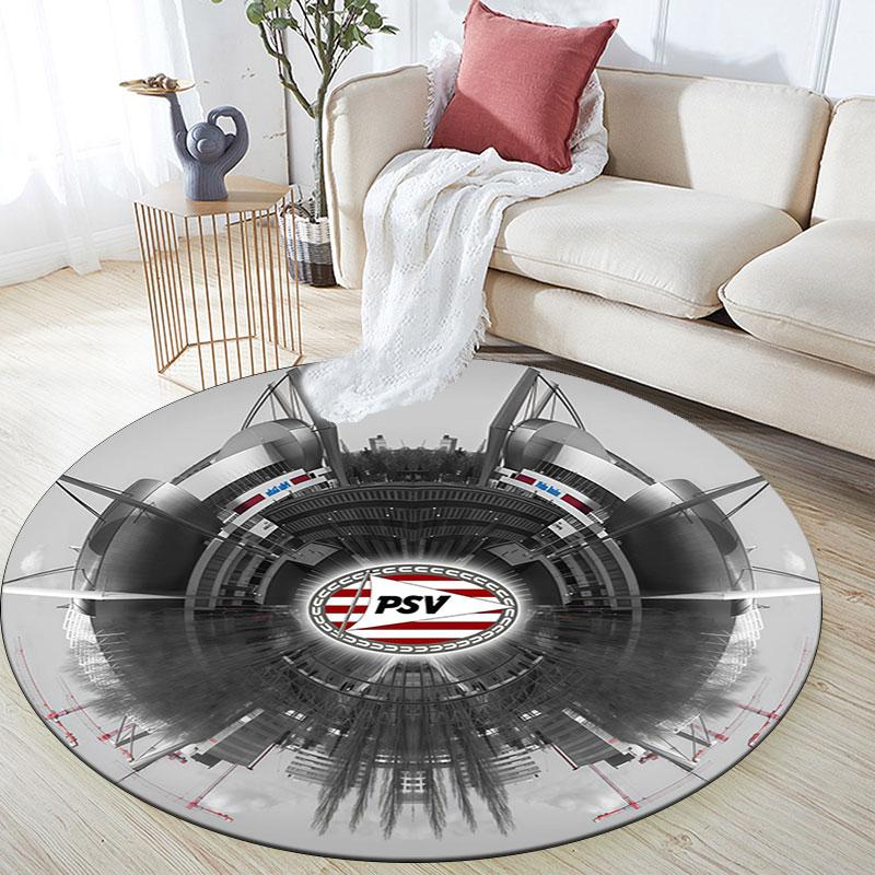 PSV Logo Pattern Round rug,Carpet Rug for Living Room Bedroom Playroom ,Non-slip Floor Mat,Holiday Gifts and Birthday Gifts.