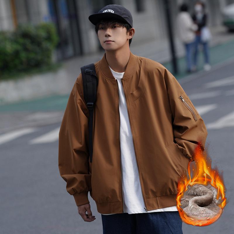 Men's Retro Spring and Autumn High-end Loose Bomber Jacket