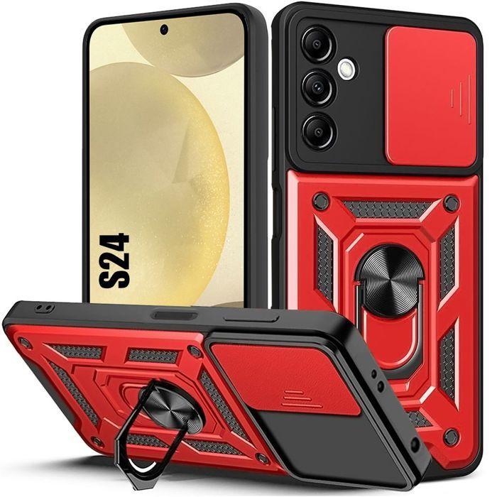 Coque de protection - BOOLING - Samsung Galaxy S24 - Antichoc - Protection caméra - Anneau rotatif
