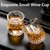 1/6Pcs Embossed Glass 50ml Spirits Cups Engraved Tea Drinking Baijiu Cup Water Glass Small Capacity Household Small Wine Cup