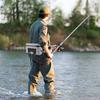 Waterproof Fishing Waist Bag with Rod Holder Adjustable Strap Portable Outdoor Fishing Accessories Organizer Fanny Pack Chest Sling Pouch