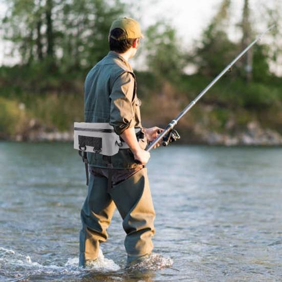 Waterproof Fishing Waist Bag with Rod Holder Adjustable Strap Portable Outdoor Fishing Accessories Organizer Fanny Pack Chest Sling Pouch