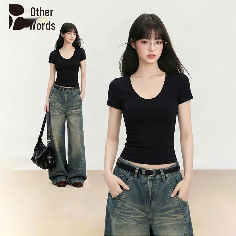 Women s U-Neck Slim Fit Short Sleeve T-Shirt S