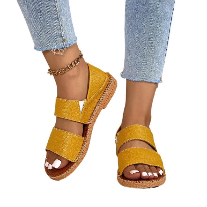 Large size summer new fairy wind flat-soled soft-soled sandals two wear rear bag and Roman beach sandals