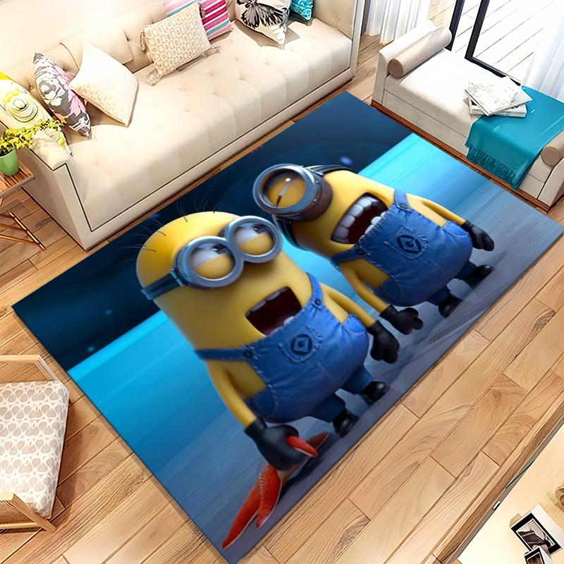 Cute Minions Cartoon Living Room Non-Slip Area Rug Soft Carpet for Bedroom Kids Playroom Sofa,Home Decor Doormat Gift