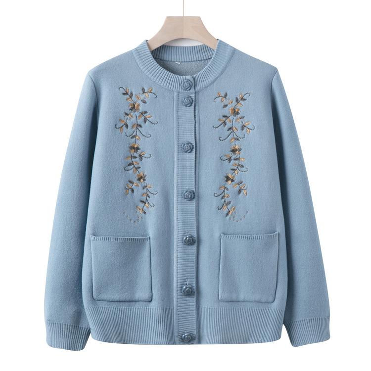 

Пожилые люди среднего возраста Осень Плюс Бархат Толстый Вязаный Свитер Пальто для мамы Кардиган для бабушки Зимняя одежда Одежда для пожилых женщин 4XL