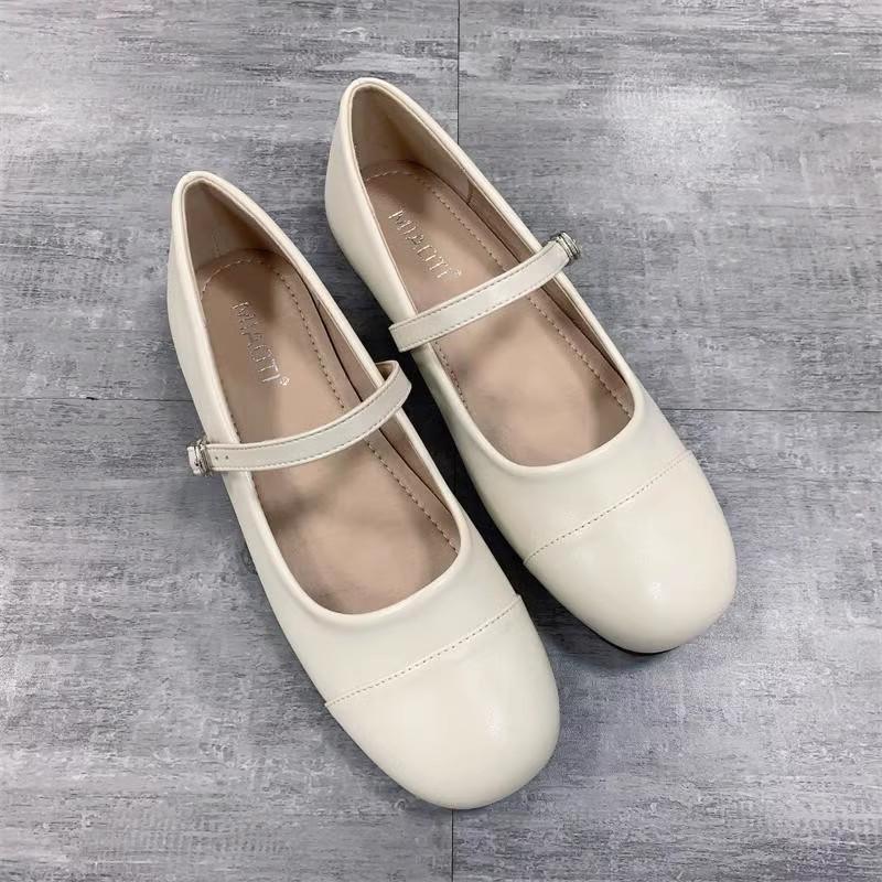 Fashion 2025 Flat Shoes Women's Spring Autumn New Vintage Mary Jane Shoes Women's Shallow Square Toe Large Size Women's Shoes 41-43