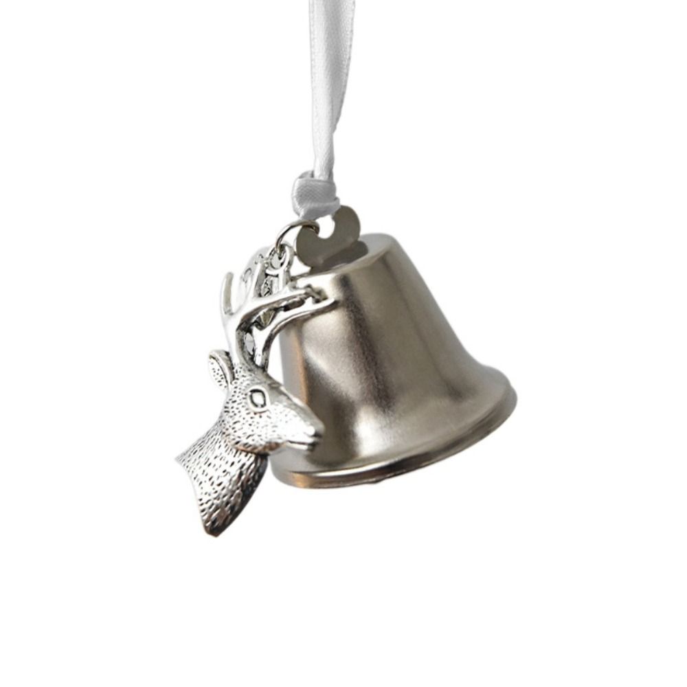 Iron Christmas Bell with Ribbon Window Pendants Door Hanging Decoration  Shopping Mall