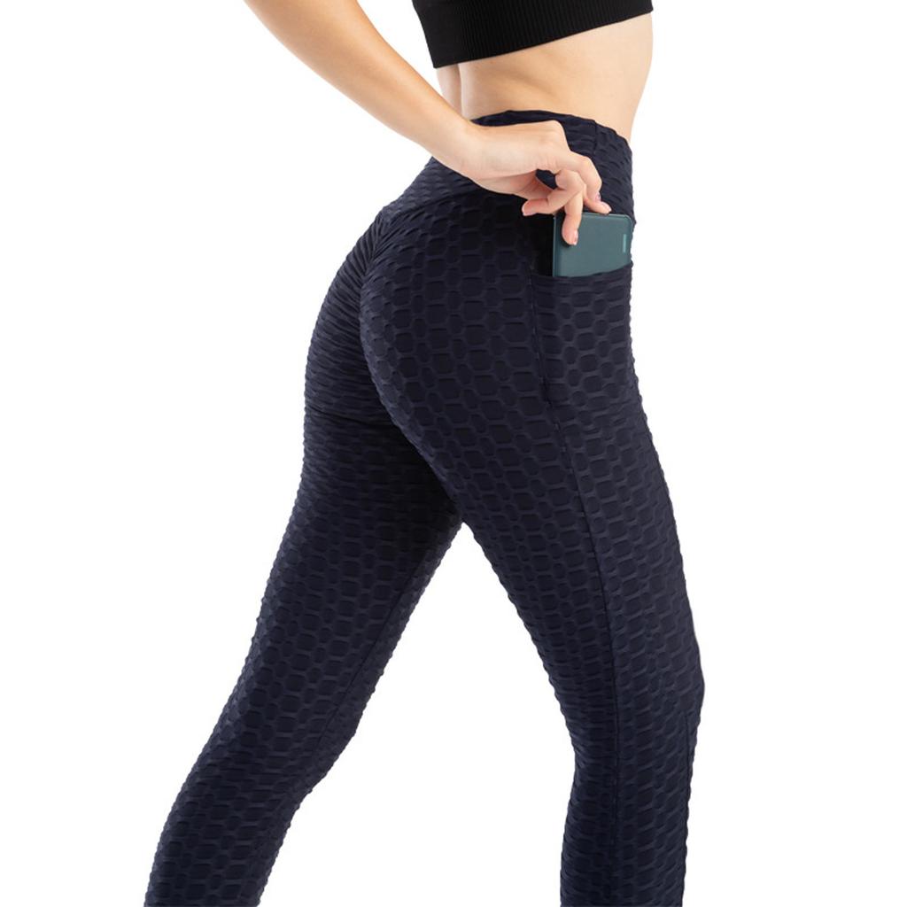Women Fashionable Pocket Yoga Pants High Elastic Hip Lifting Slim And Sweat Pant