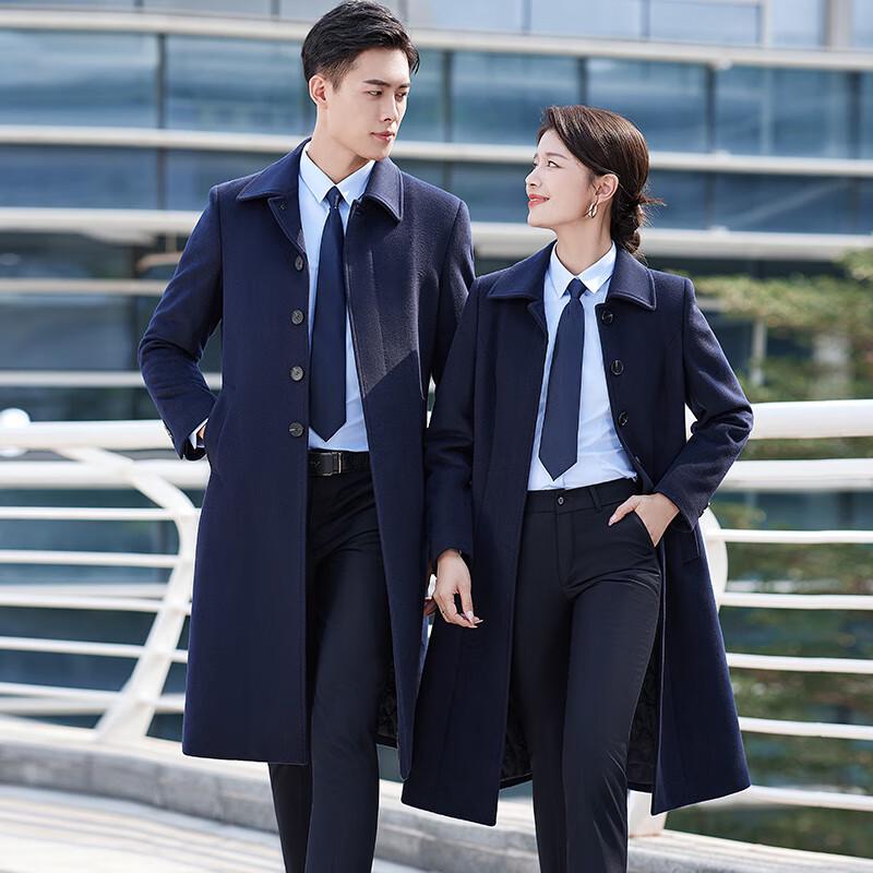 Unisex Professional Mid-Length Wool Blend Overcoat