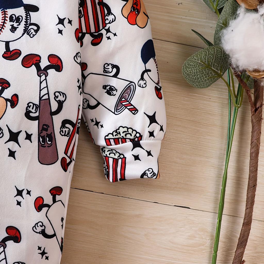 Neugeborenes Baby Herbst Strampler mit langen Ärmeln Overall Cartoon Tierdruck Overall Kleinkind Jungen Herbst Kleidung 0-24M