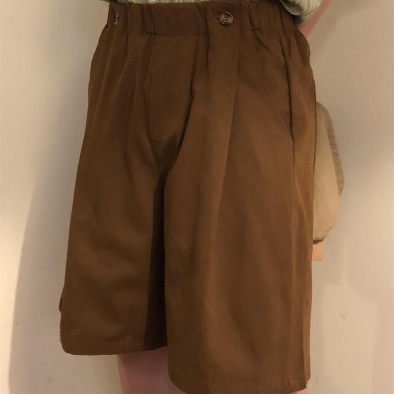 Braune weite Fünf-Punkt-Hose Amerikanischer Japanischer Retro Hong Kong Stil Gerade Utility-Shorts für Männer