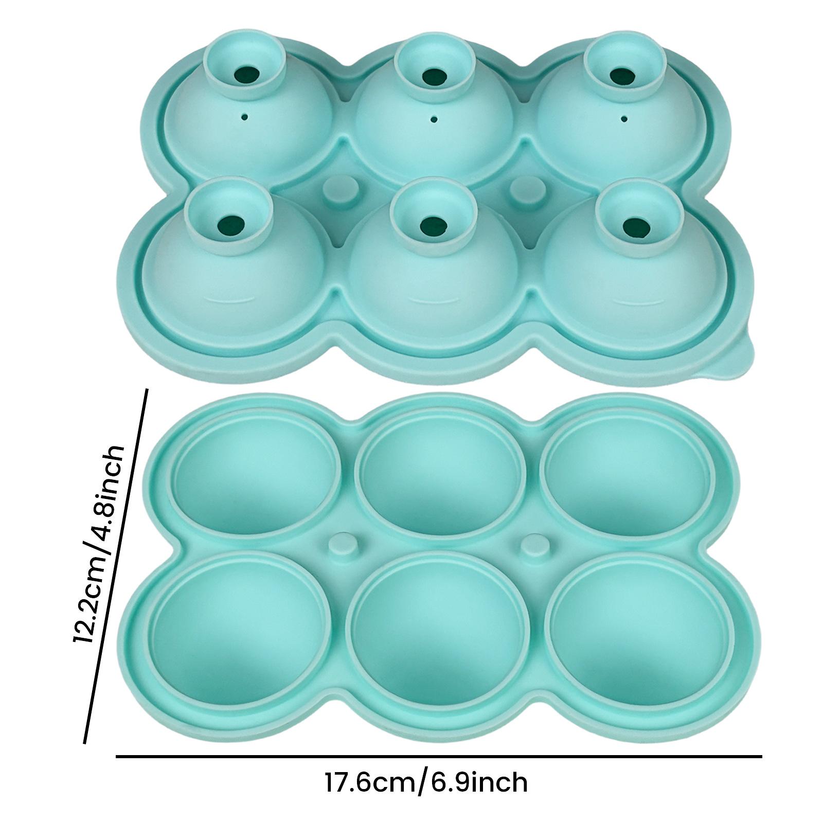 

New Food Grade Silicone 6 Even Ice Hockey Whiskey Ice Mold Six Hole Round Mold Silicone Easy Demoulding синий