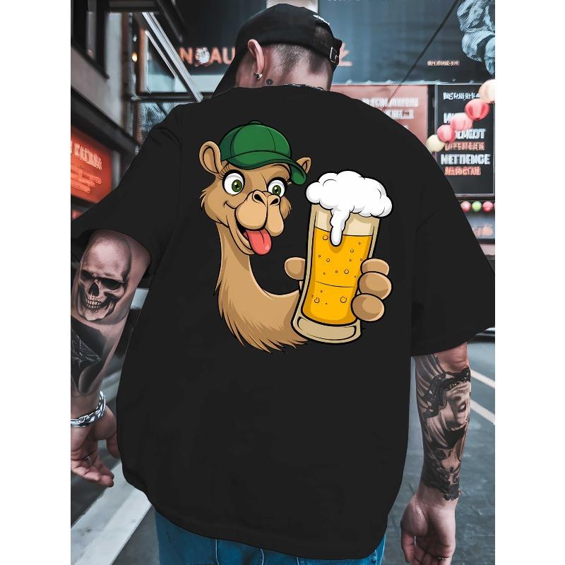

Good Beer Men s T-shirts classic versatile round neck back printed T-shirt shirt, suitable for basketball, a must-have Men s summer outfit in the gym 2XL чёрный