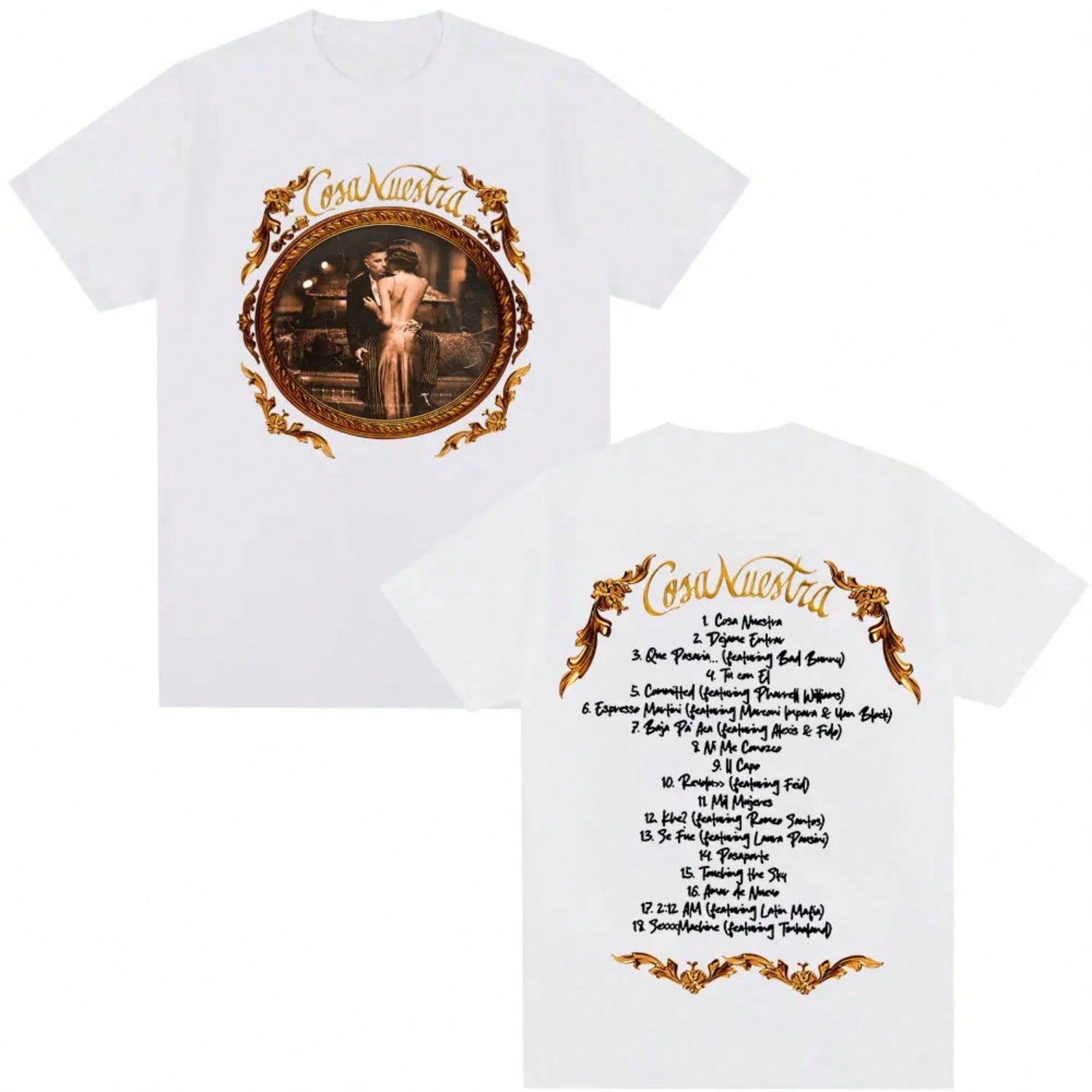 Rauw Alejandro Cosa Nuestra Tour 2025 T Shirts Men Women Clothing Retro Fashion Oversized Cotton T-Shirt Hip Hop Casual T-Shirts S