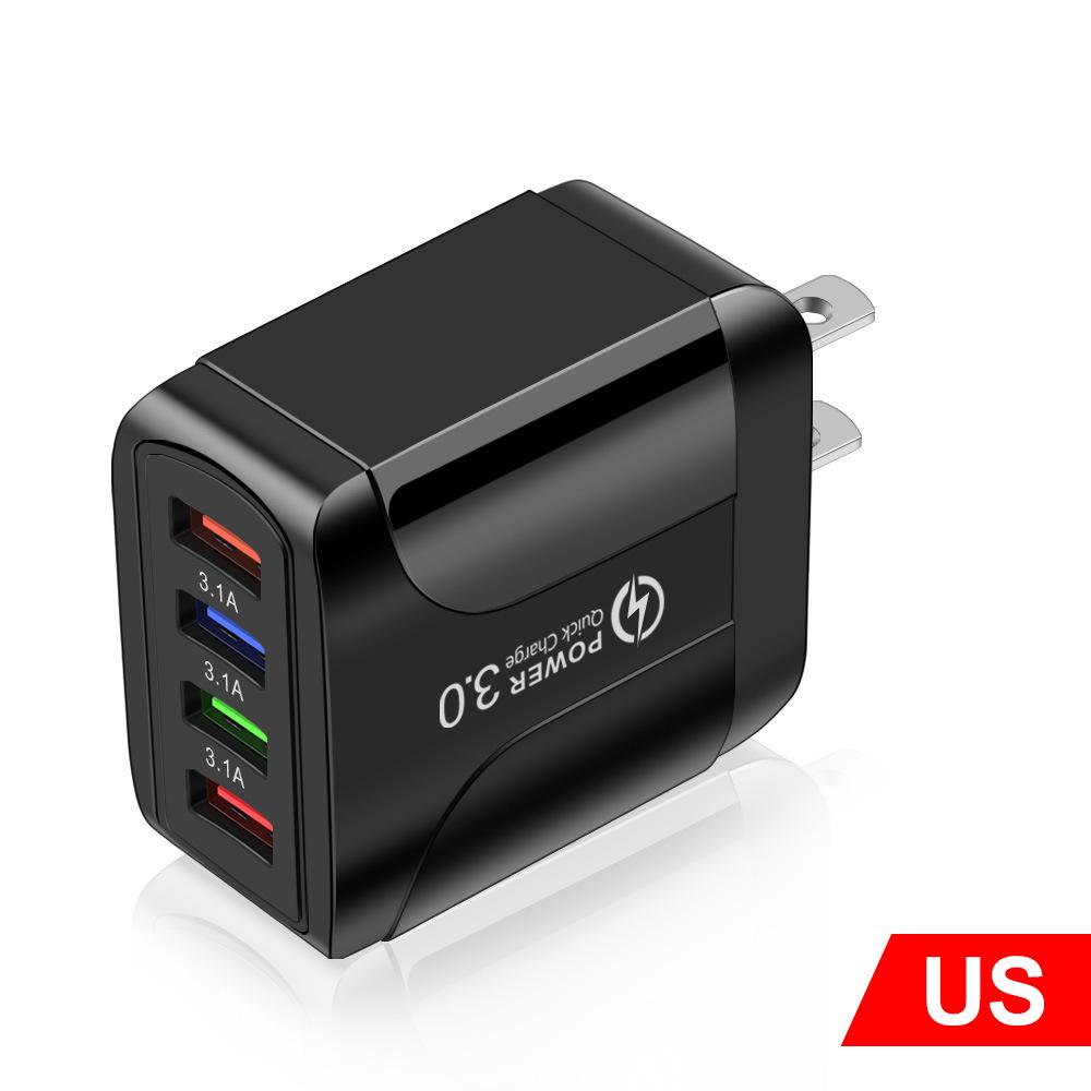 Colorful 4-Port USB Travel Charger 5V/2.4A Fast Charging, Australian Standard