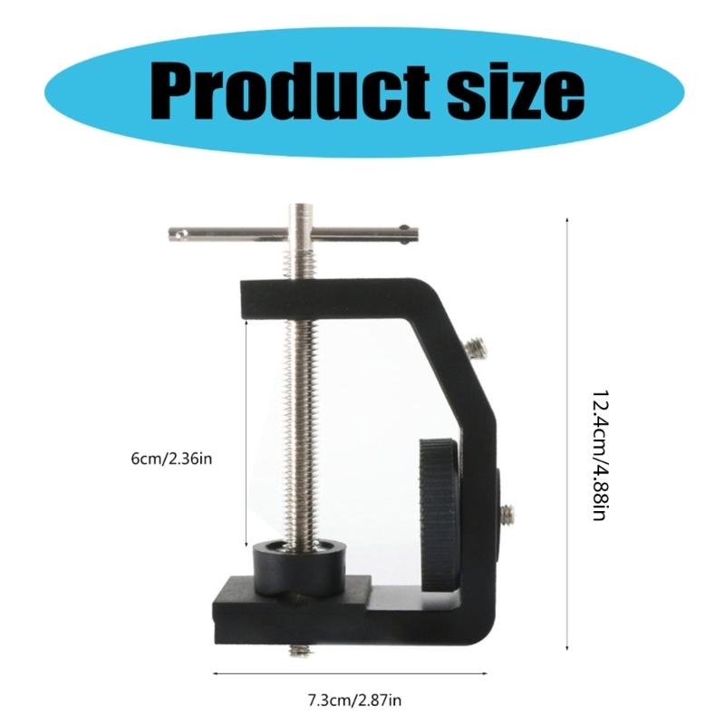 Aluminum Desktop Clamp C Clamp for Camera Tripod Head with 1/4Inch Connection Adapter Desk Mount Clamp