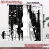 Set Of 2 Modern Flat Printing Curtains Without Rod Melody Sketch Pattern Durable Polyester Decorations Curtain Made