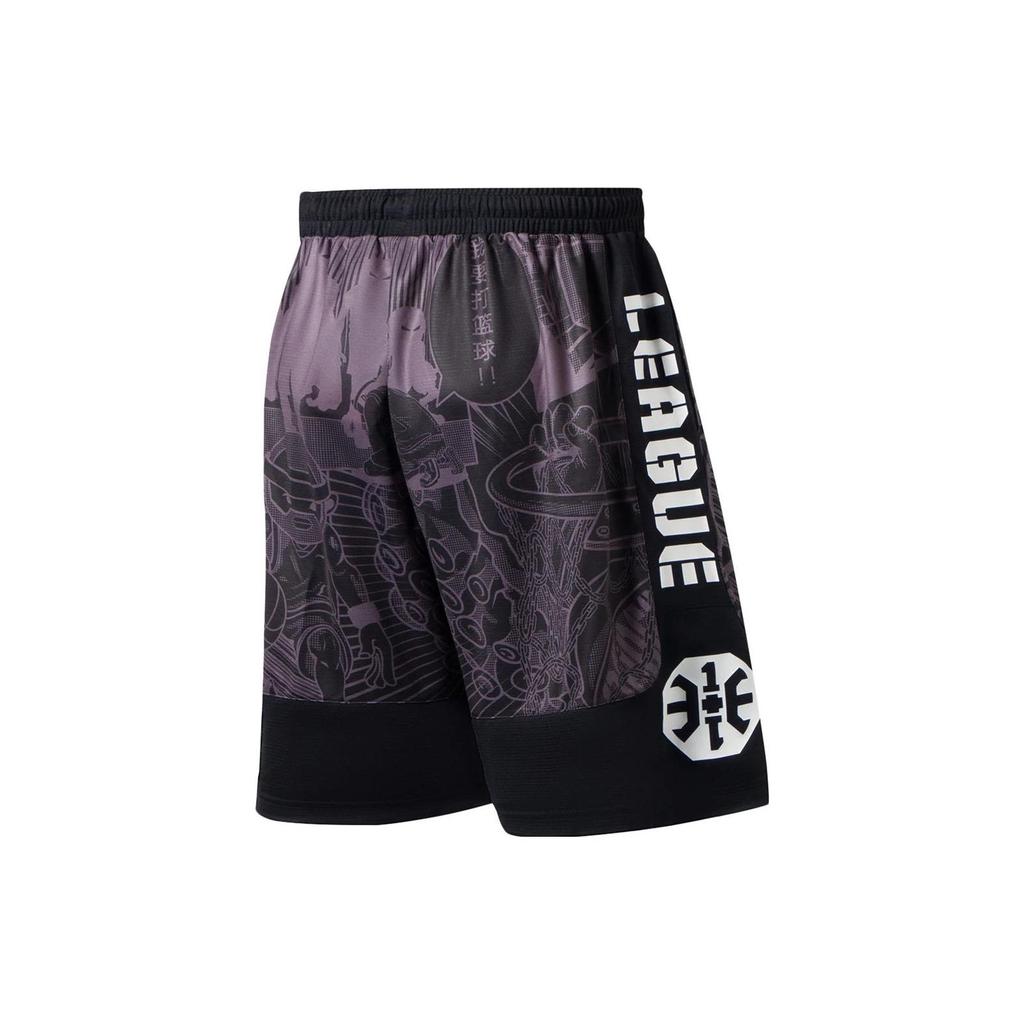 Li-Ning Sports Basketball Series Letter Graphic Loose Casual Shorts Men Bottoms Black Gray AAPS135-1
