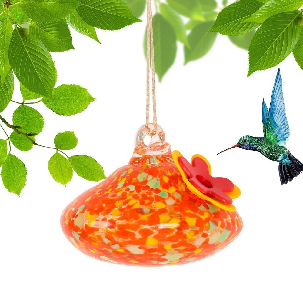 Creative Droplet Shaped Hummingbird Feeder Hanging Practical Bird Feeder Glass Ball Bird Drinking Fountain For Window