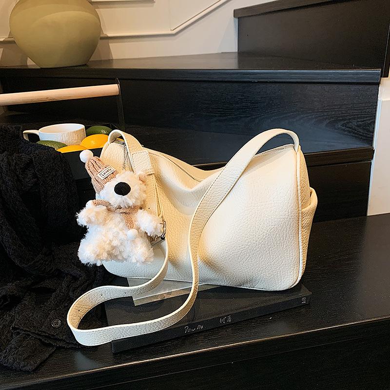 2025 retro bag simple solid color underarm bag women's casual fresh and fashionable shoulder bag women's bag foreign style small bag