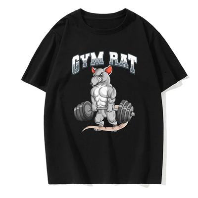 Verano Hombres Transpirable Manga Corta Guapo Patrón Estampado Moderno Casual Traje de Fitness Hip-hop Camiseta Top de Hombre