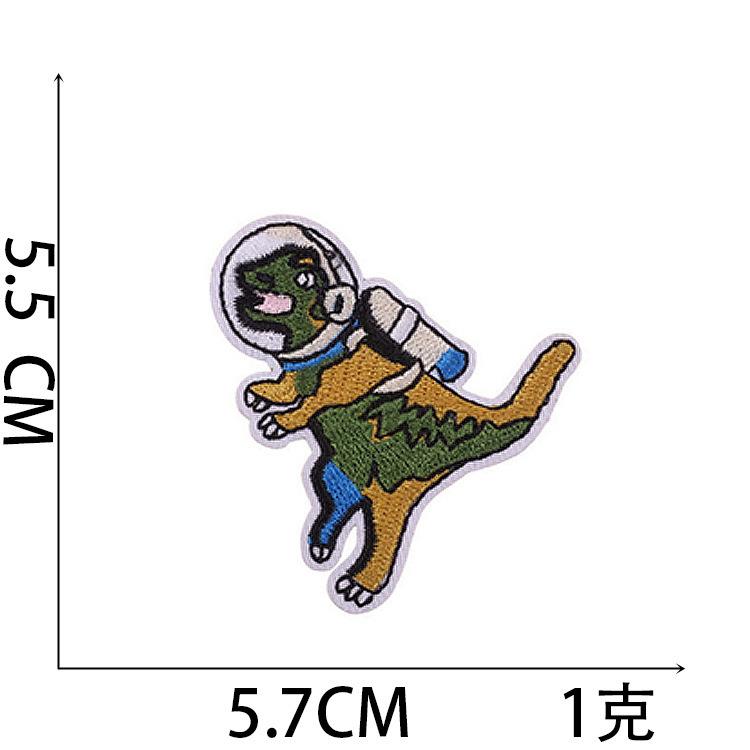 Cross-Border Hot Sale Cartoon Little Dinosaur Embroidery Cloth Sticker Adhesive Embroidery Label Cute Little Animal Children'S Clothing Patch Sticker