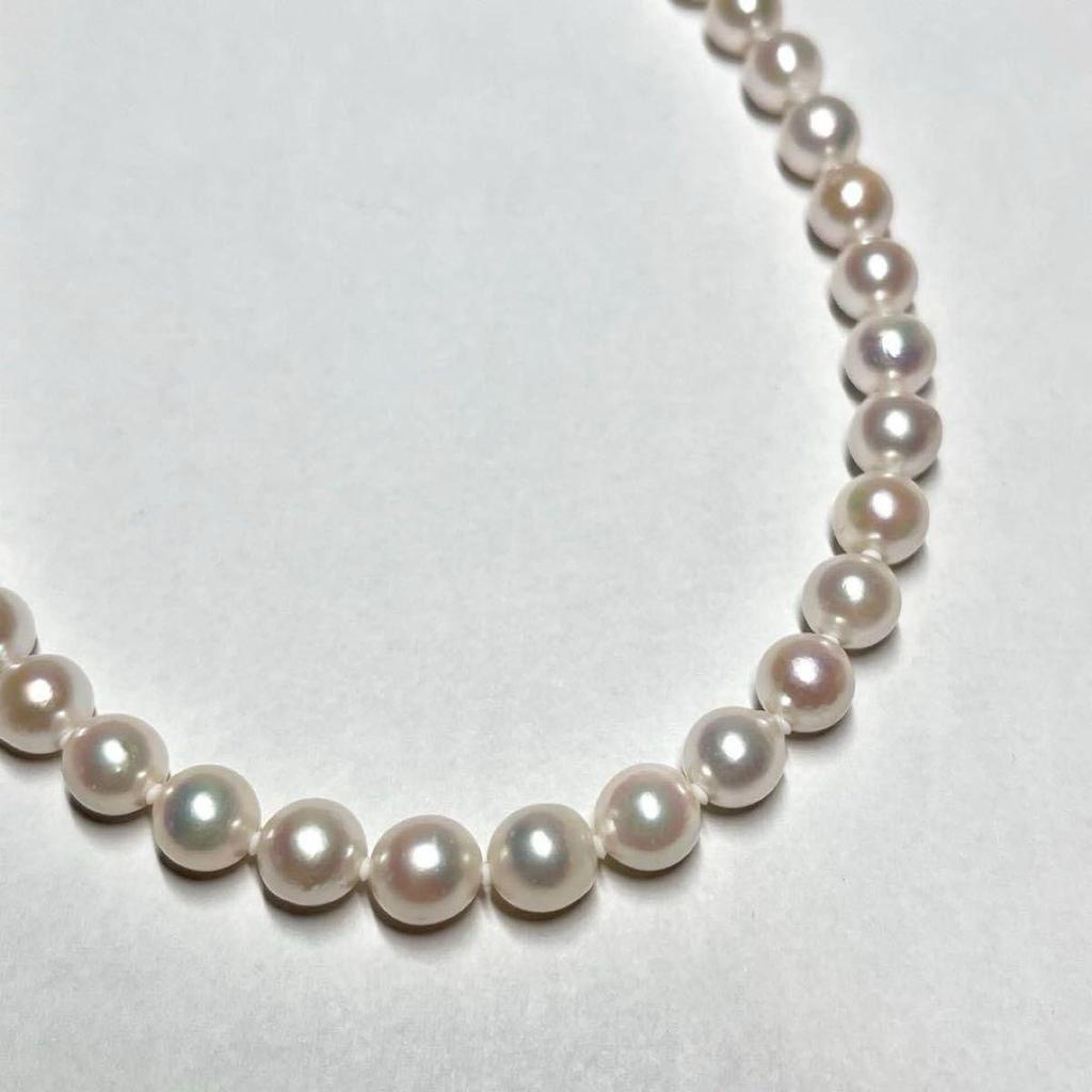 Used [Certificate of authenticity included] Akoya pearl pearl necklace silicone silver stamped 7.5mm pearl necklace Terri strong genuine pearl
