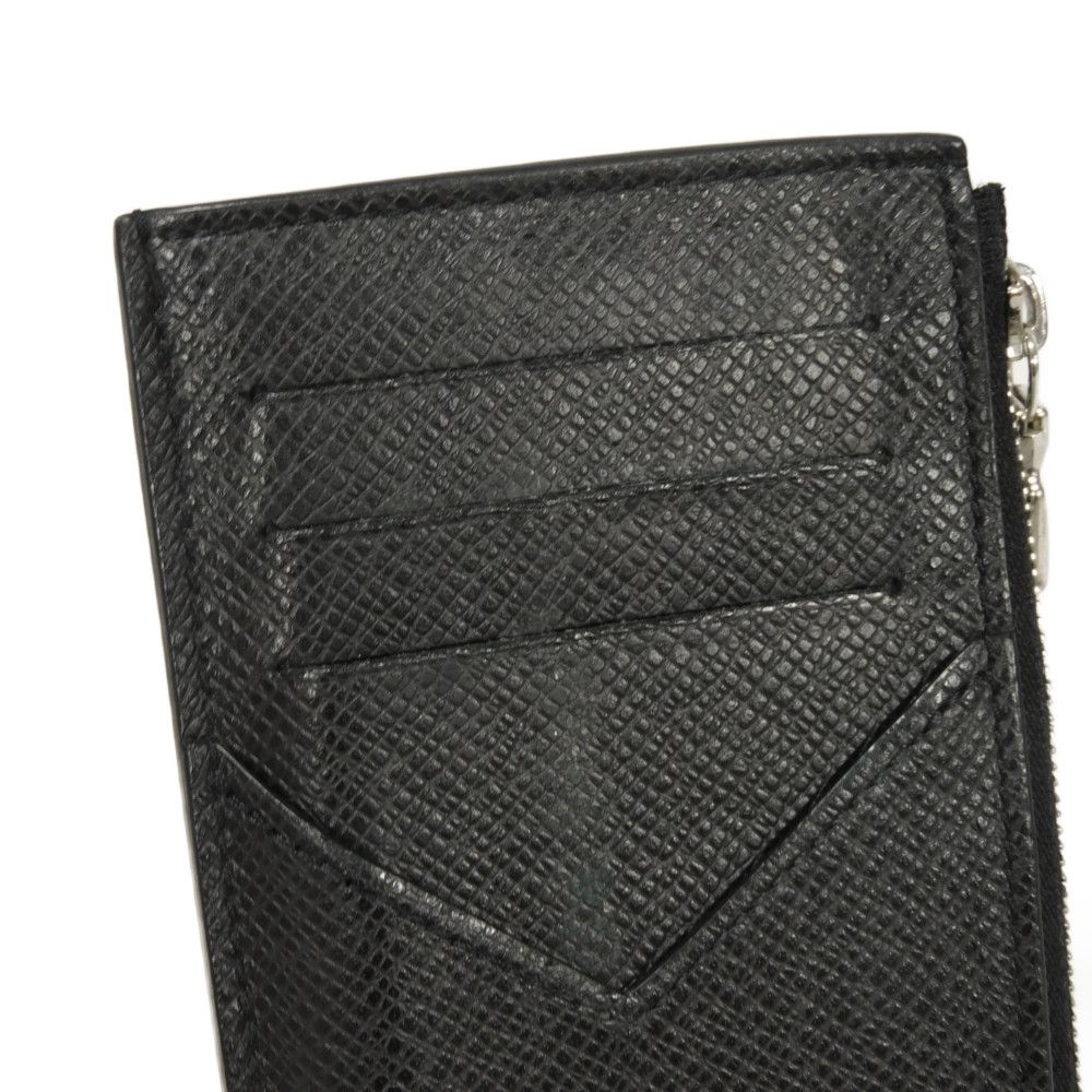 Used 12564 Coin Card Holder M62914 7943 LV Logo Black Card Case Compact Wallet Taiga Noir Men's from Japan AUTHENTIC