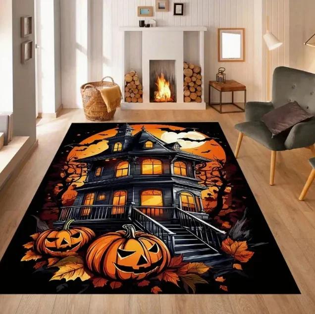 

Satanic Skull Ram Head Mat Durable Protective Carpet for Home Office or Outdoor Use Gothic Halloween Home Decoration Rugs Party 40X60CM