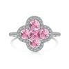 YILUOCD Shiny 5A Cubic Zirconia Four Clover Rings for Women CZ Lucky Ring Daily Classic Jewelry Lady Party Banquet Gifts