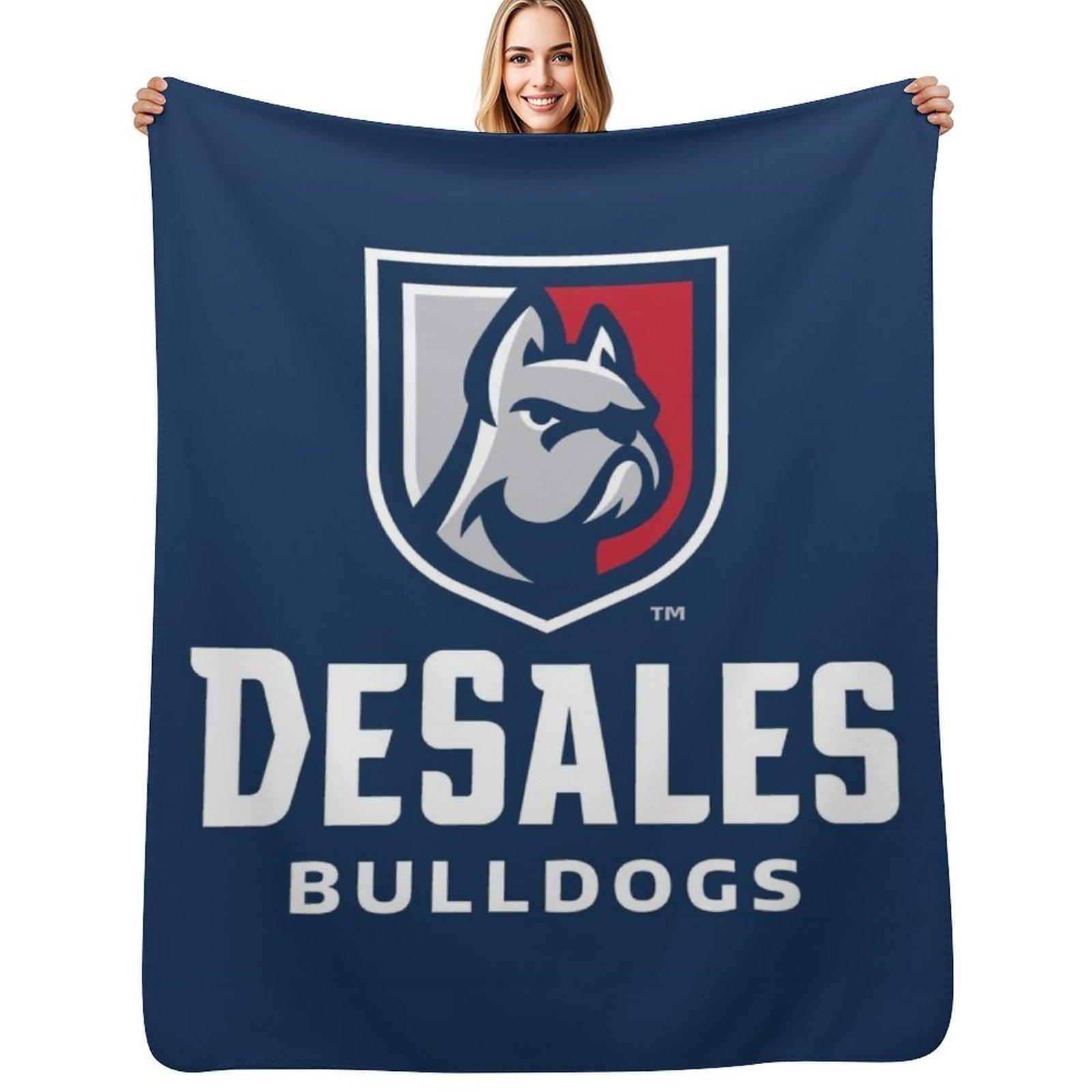 Des University Bulldogs Throw Blanket Luxurious Soft Blanket Holiday Gift for Family Size: 75*100cm, Weight: 230 GSM