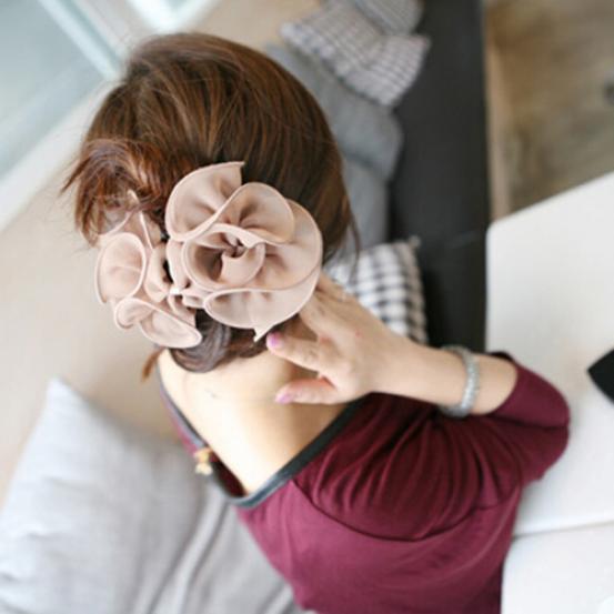 Fashion Womens Chiffon Rose Flower Bow Jaw Clip Barrette Hair Claw Gift DG Fashion Womens Chiffon Rose Flower Bow Jaw Clip Barrette Hair Claw Gift DG