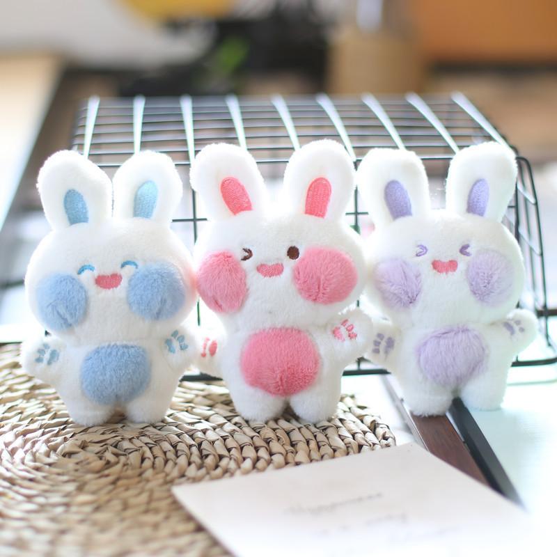 Adorable Cute Bunny Plush Toy Keychain Soft Short Plush Cartoon Rabbit Bag Charm